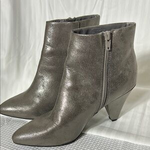 Stephen dials pewter heeled booties size 7 1/2